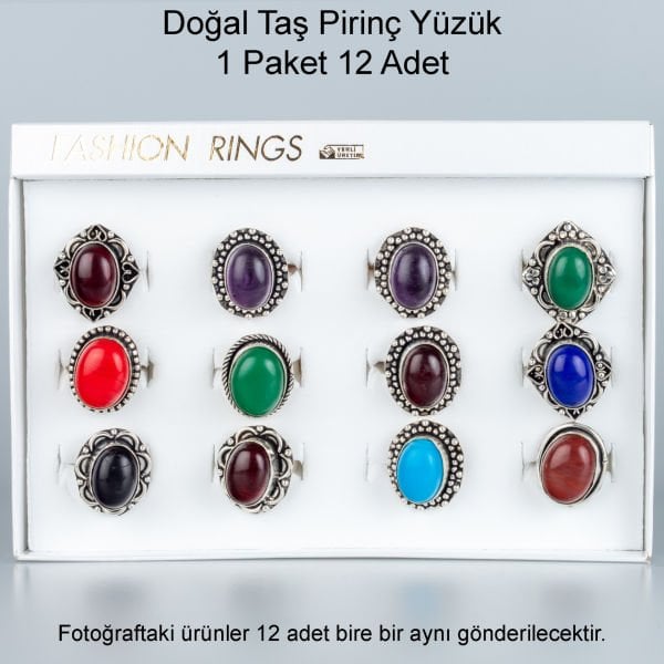 Natural Stone Brass Ring-Package