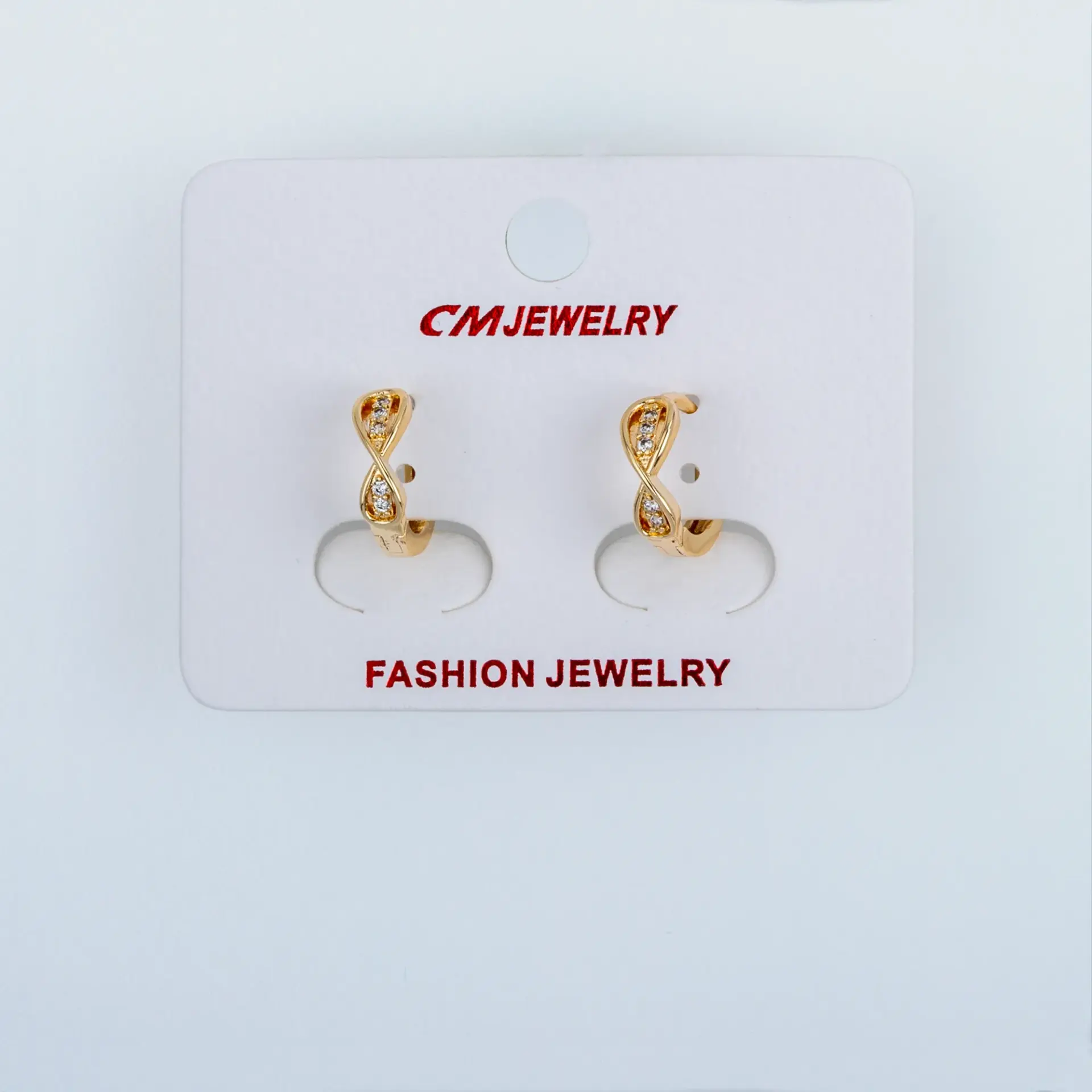 CM Jewelry 14K Kaplama Tırnaklı Halka Küpe