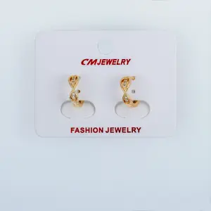 CM Jewelry 14K Kaplama Tırnaklı Halka Küpe