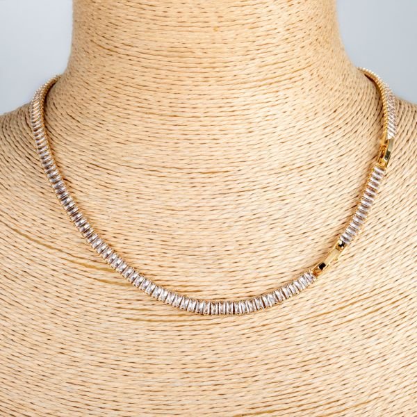 Steel Necklace with Stone