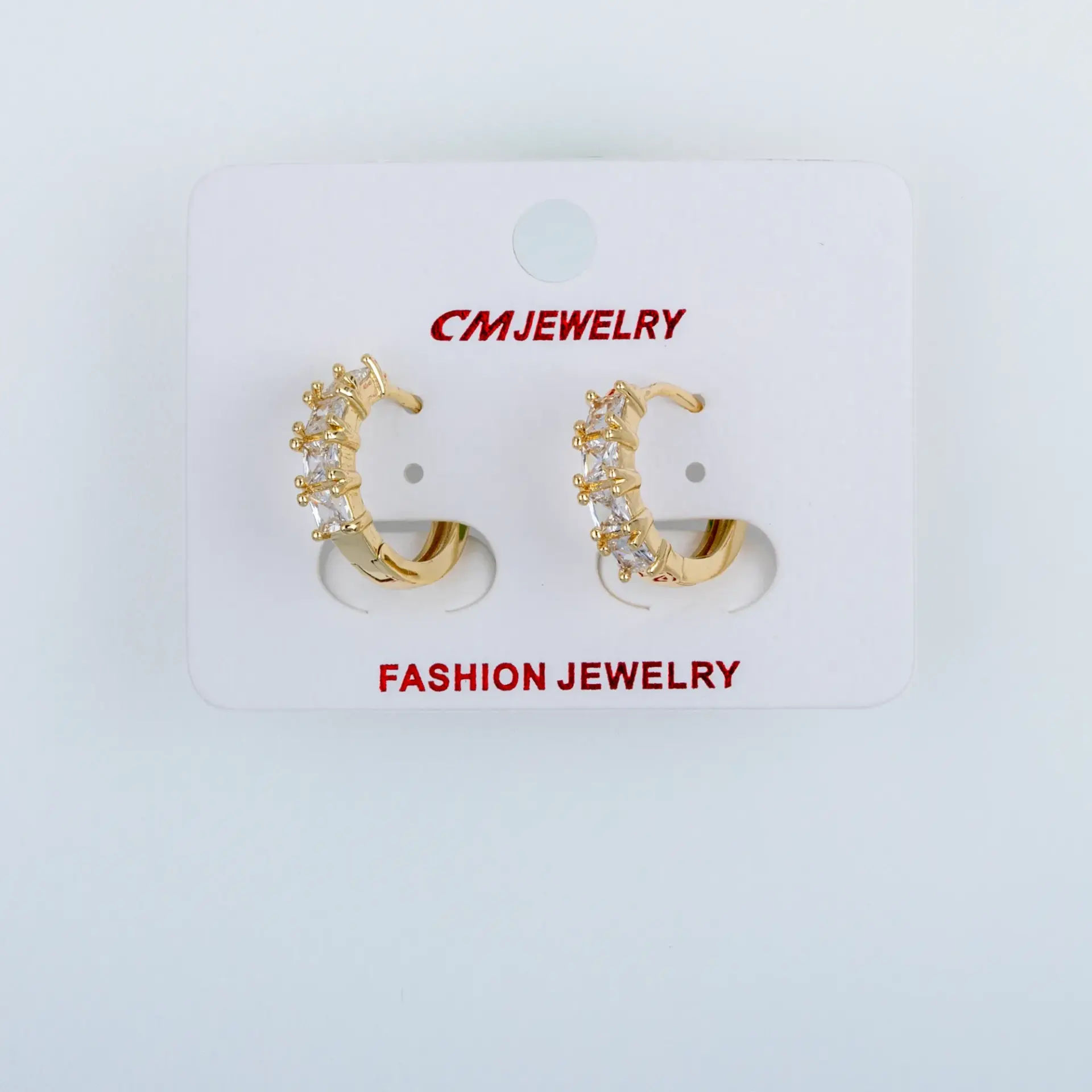 CM Jewelry 14K Kaplama Tırnaklı Halka Küpe