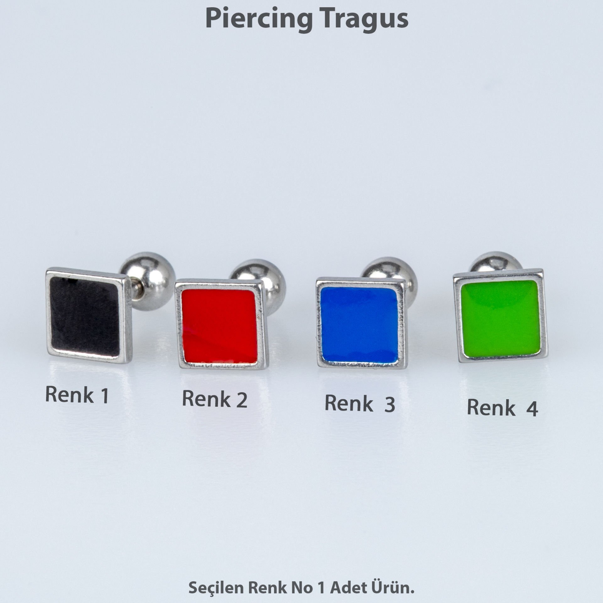 Piercing Çelik Tragus Kare