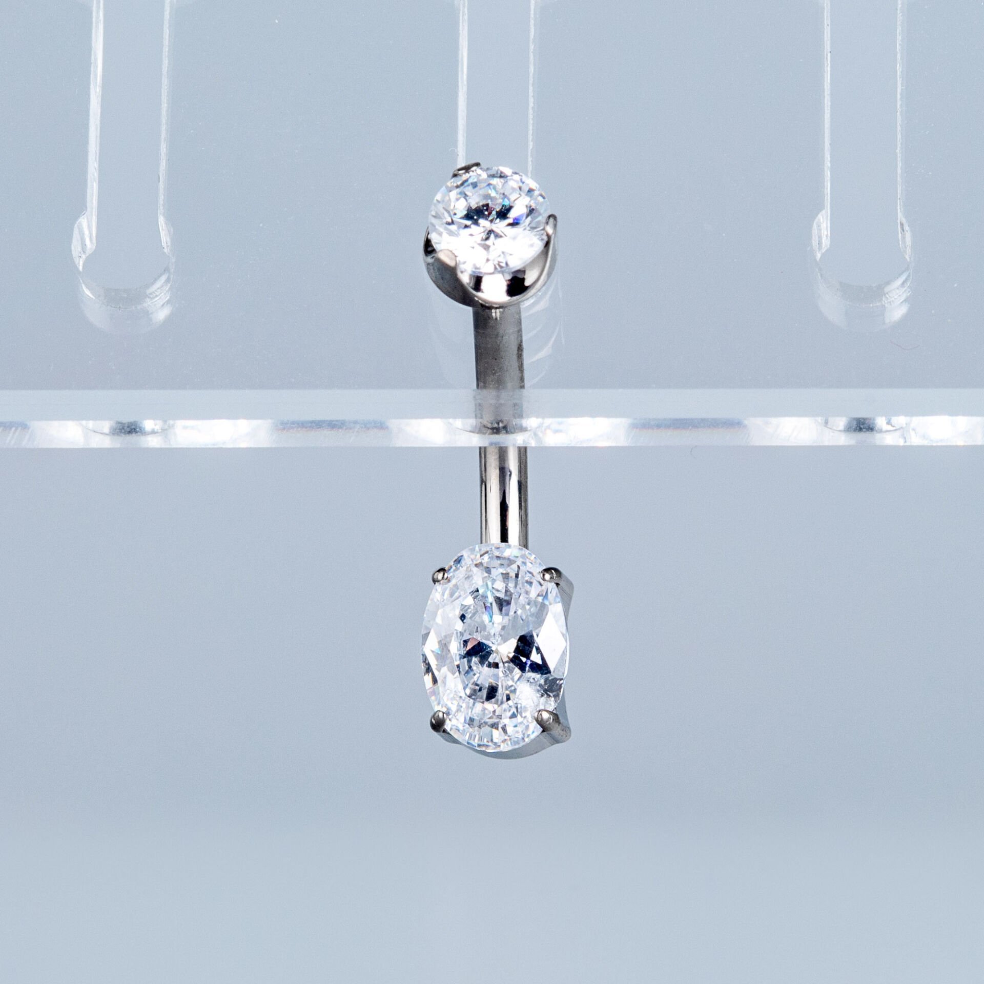 Piercing Titanyum Göbek Fashion 5mm Elips Taş