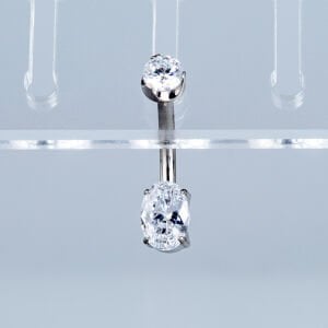 Piercing Titanyum Göbek Fashion 5mm Elips Taş