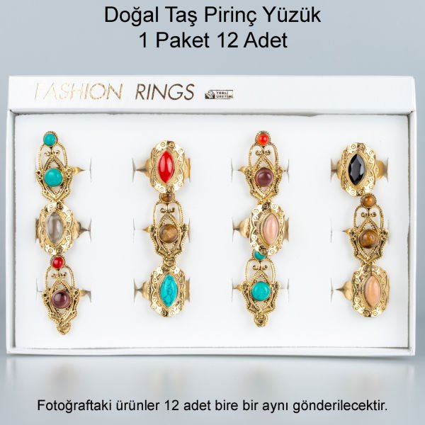 Natural Stone Brass Ring-Package