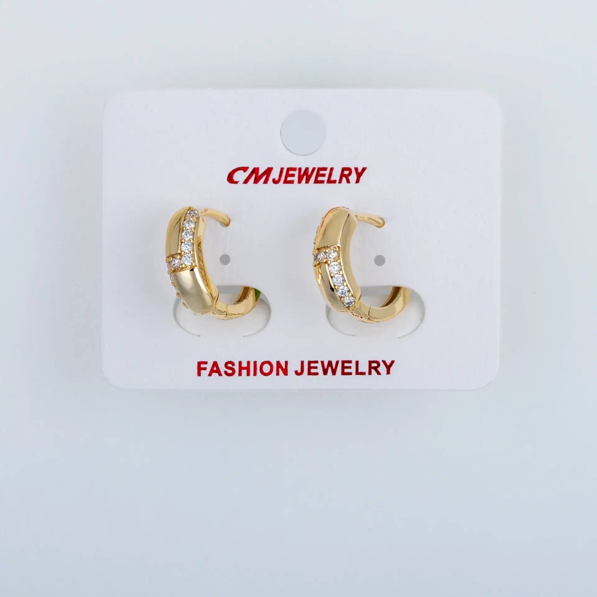CM Jewelry 14K Kaplama Tırnaklı Halka Küpe