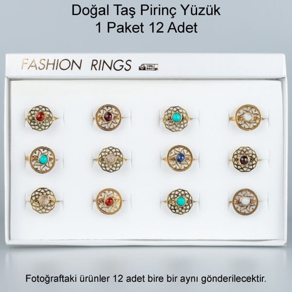Natural Stone Brass Ring-Package