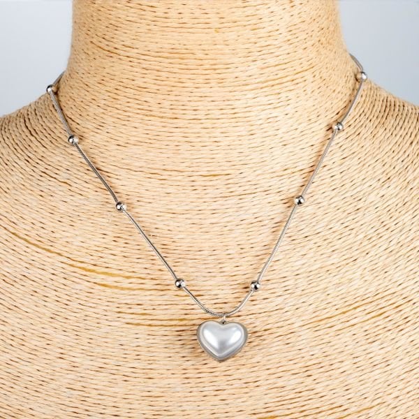 Steel Chain Necklace Heart