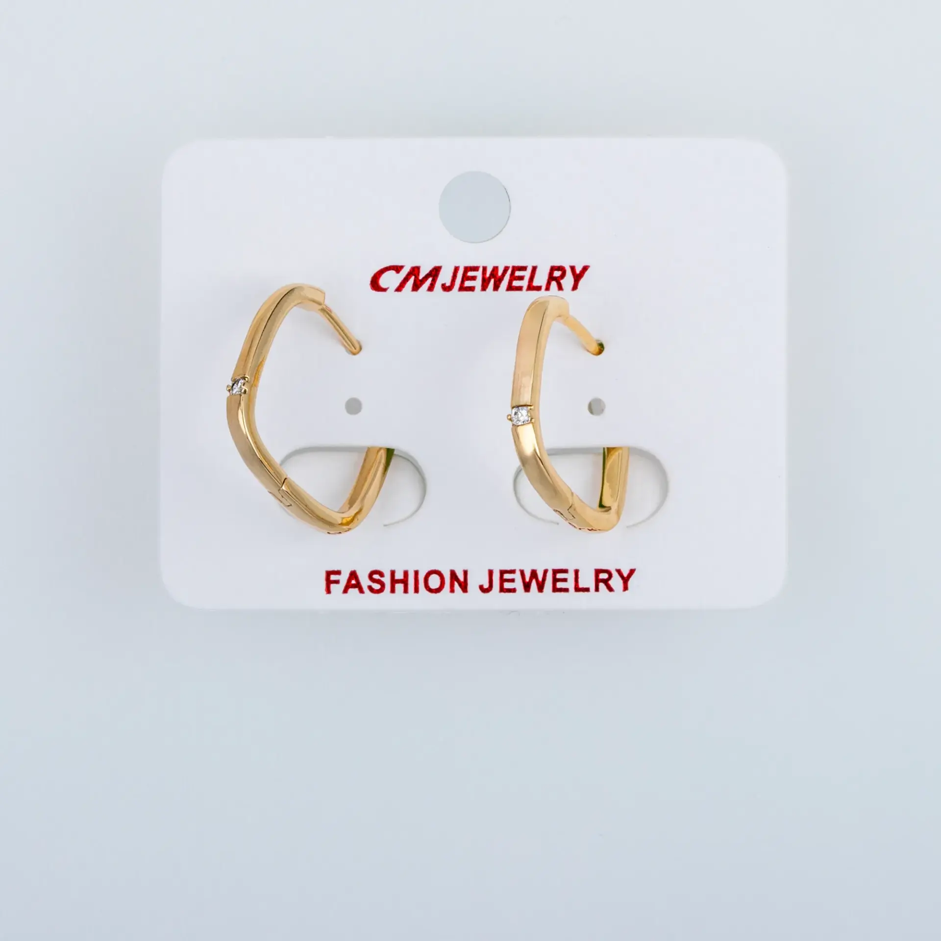 CM Jewelry 14K Kaplama Tırnaklı Halka Küpe
