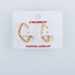 CM Jewelry 14K Kaplama Tırnaklı Halka Küpe