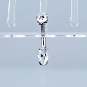 Piercing Titanyum Göbek Fashion 4mm Elips Taş