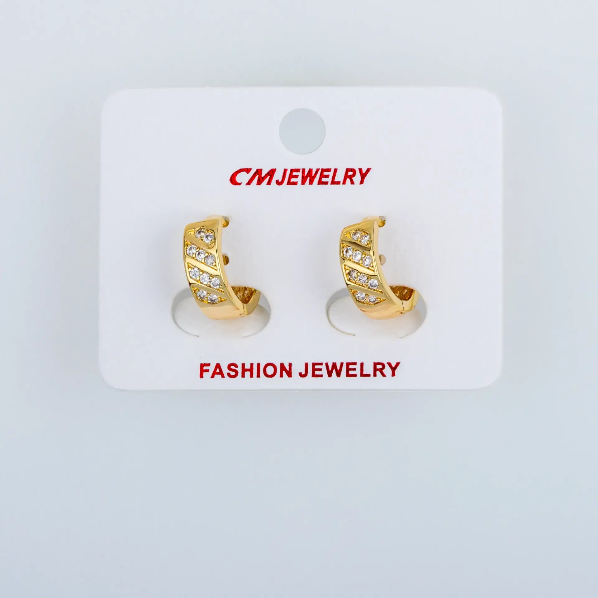 CM Jewelry 14K Kaplama Tırnaklı Halka Küpe
