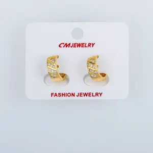 CM Jewelry 14K Kaplama Tırnaklı Halka Küpe