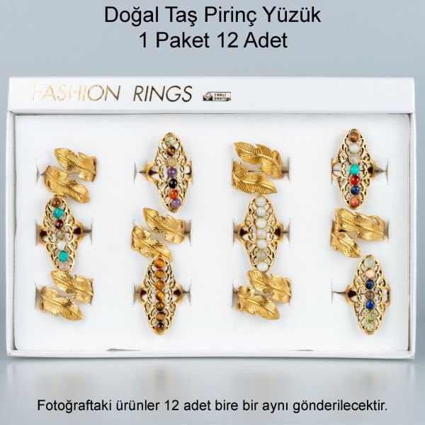 Natural Stone Brass Ring-Package
