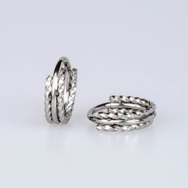 Çelik Küpe - Çift