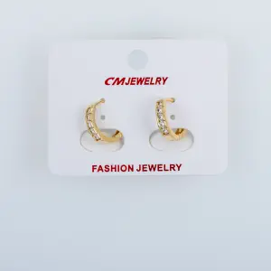 CM Jewelry 14K Kaplama Tırnaklı Halka Küpe