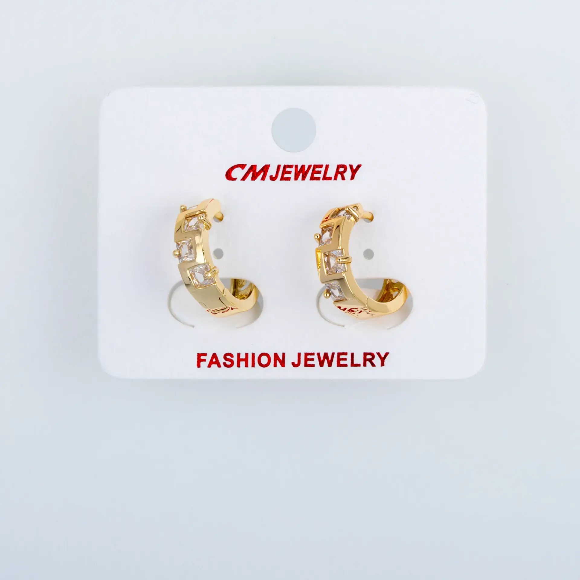 CM Jewelry 14K Kaplama Tırnaklı Halka Küpe