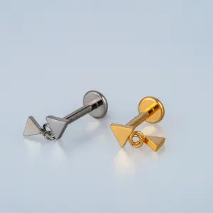 Piercing G23 Titanyum Tragus Helix Üçgen Sarı 8mm