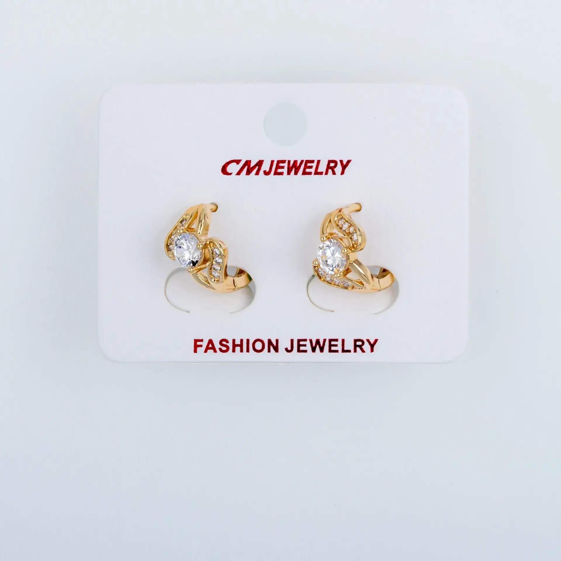 CM Jewelry 14K Kaplama Tırnaklı Halka Küpe