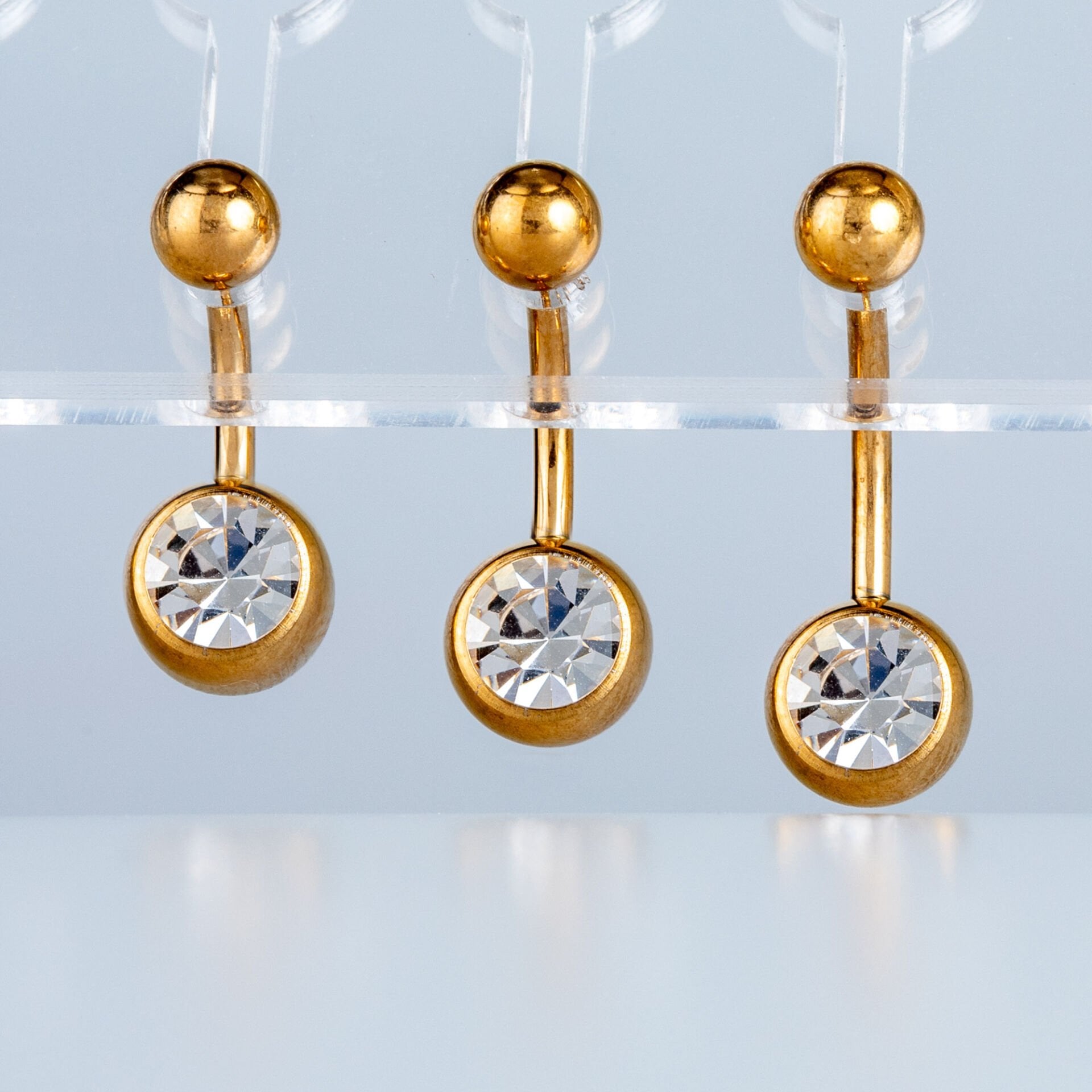 Piercing Titanyum  Göbek 8-10-12mm Bar Gold Renk Bar Boyu: 10mm