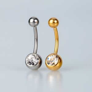 Piercing Titanyum  Göbek 8-10-12mm Bar Gold Renk