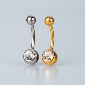 Piercing Titanyum  Göbek 8-10-12mm Bar Gold Renk Bar Boyu: 10mm