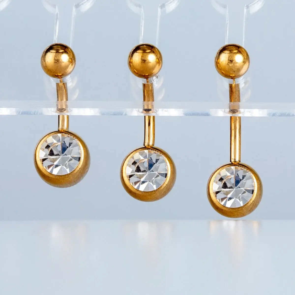 Toptan Titanyum Taşsız Göbek Piercing 1.6mm Gold Bar Boyu: 10mm
