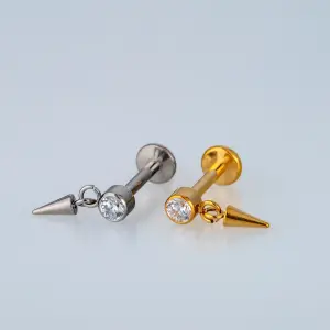 Piercing G23 Titanyum Tragus Helix Sarı 8mm