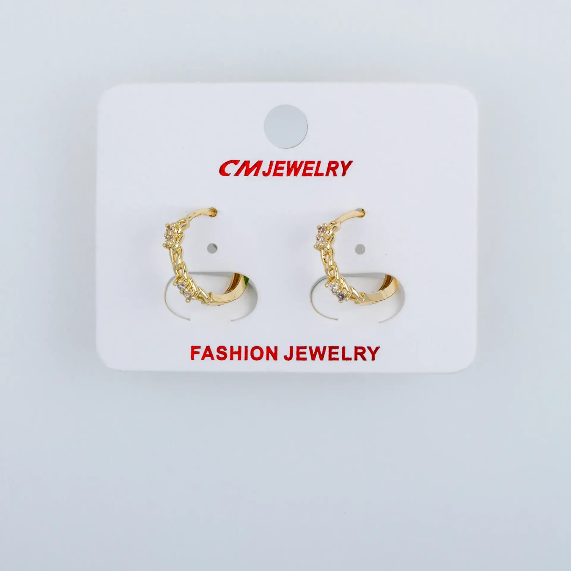 CM Jewelry 14K Kaplama Tırnaklı Halka Küpe