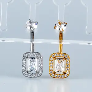 Toptan Piercing 316L Cerrahi Çelik Taşlı Baget Göbek Vos Etnik Takı Beyaz