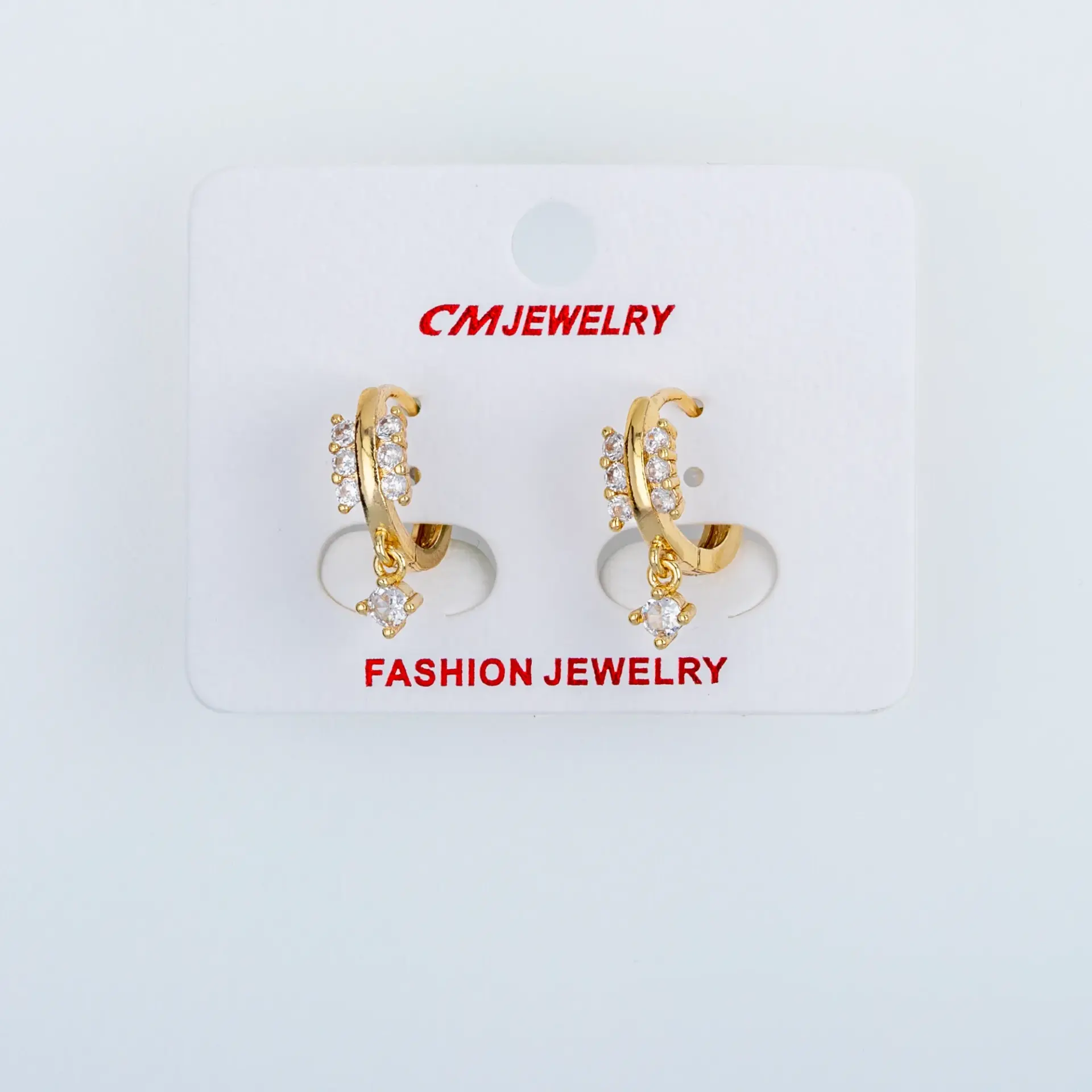 CM Jewelry 14K Kaplama Tırnaklı Halka Küpe