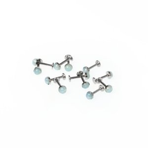 Piercing Labret 4.5mm Fake Opal Stone Length: 1.2x8x4.5mm