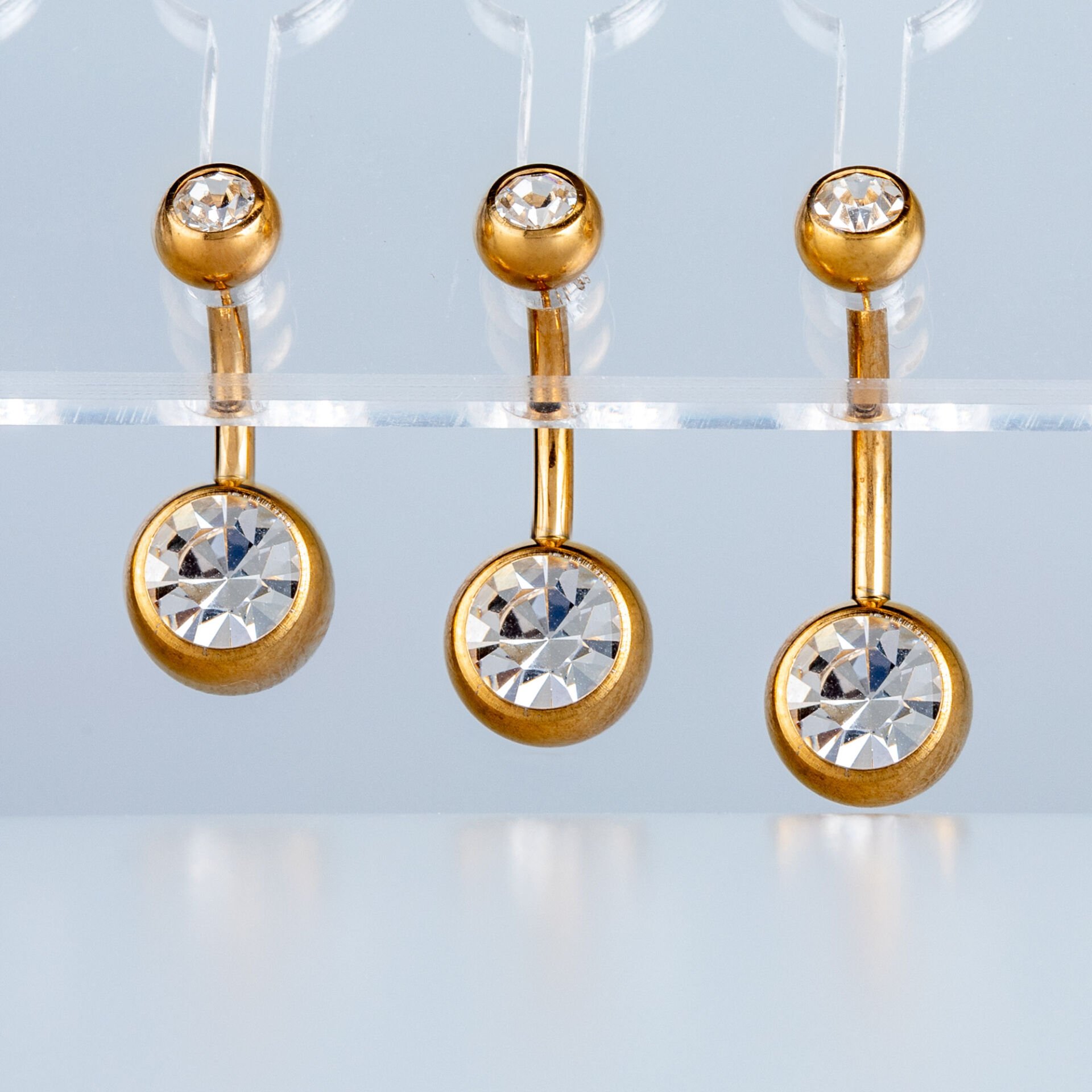 Piercing Titanyum Göbek 8-10-12mm Bar Gold Renk