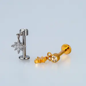 Piercing G23 Titanyum Tragus Helix Sarı 8mm