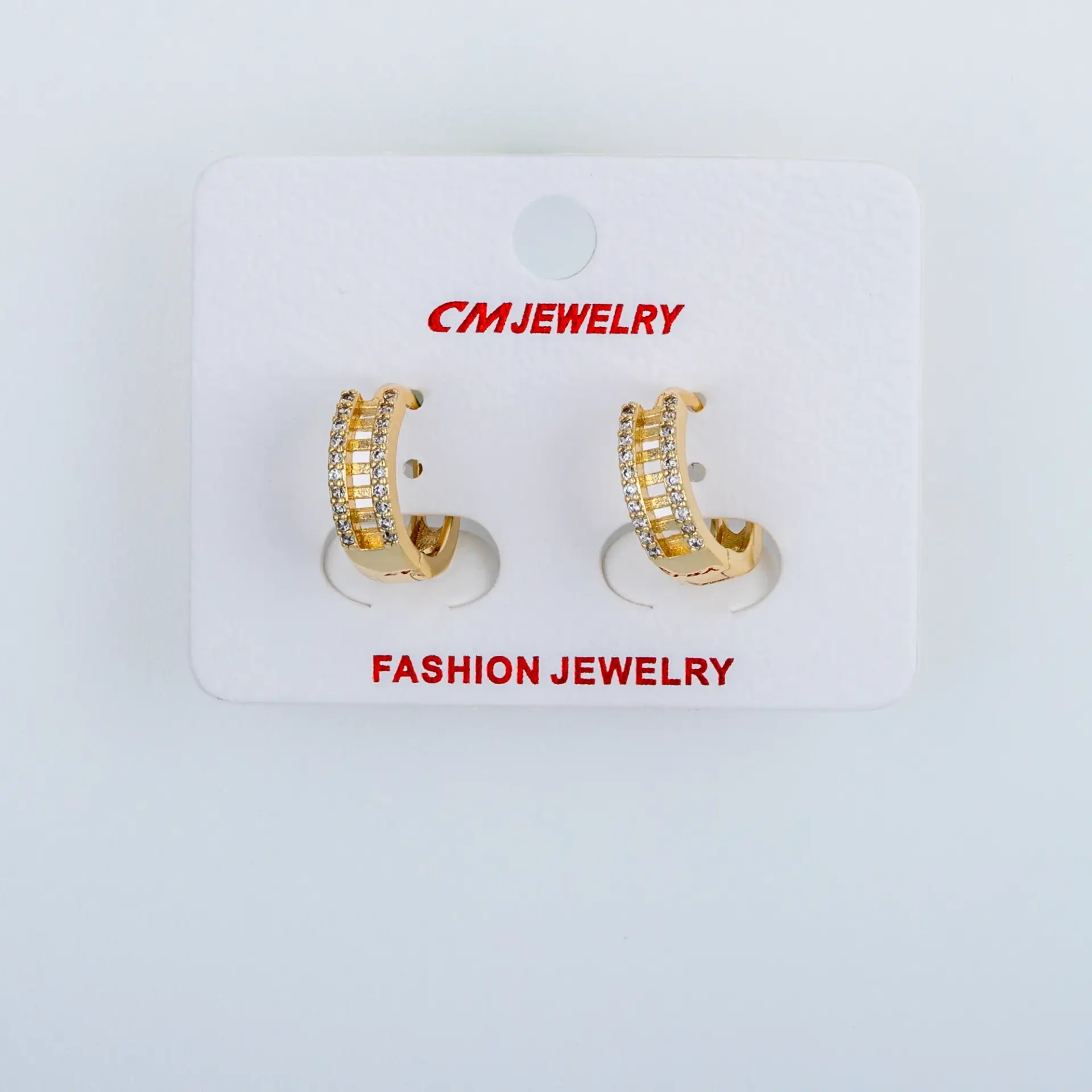 CM Jewelry 14K Kaplama Tırnaklı Halka Küpe