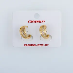 CM Jewelry 14K Kaplama Tırnaklı Halka Küpe