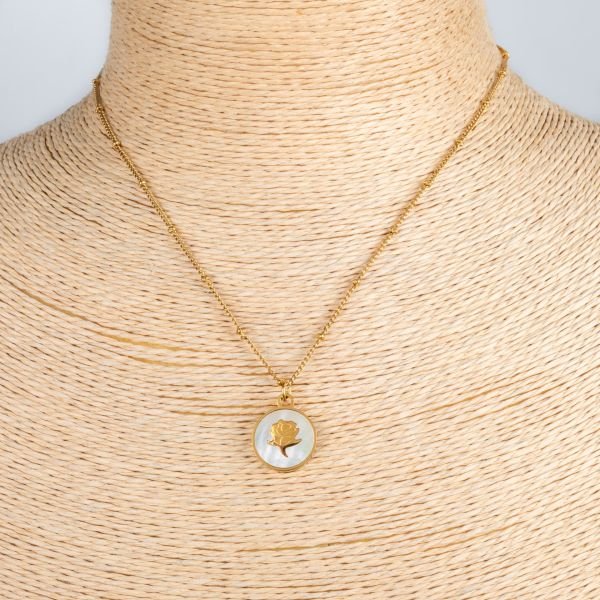 Steel Chain Necklace Rose