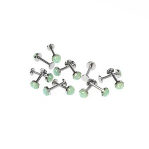 Piercing Labret 4.5mm Fake Opal Stone Length: 1.2x8x4.5mm