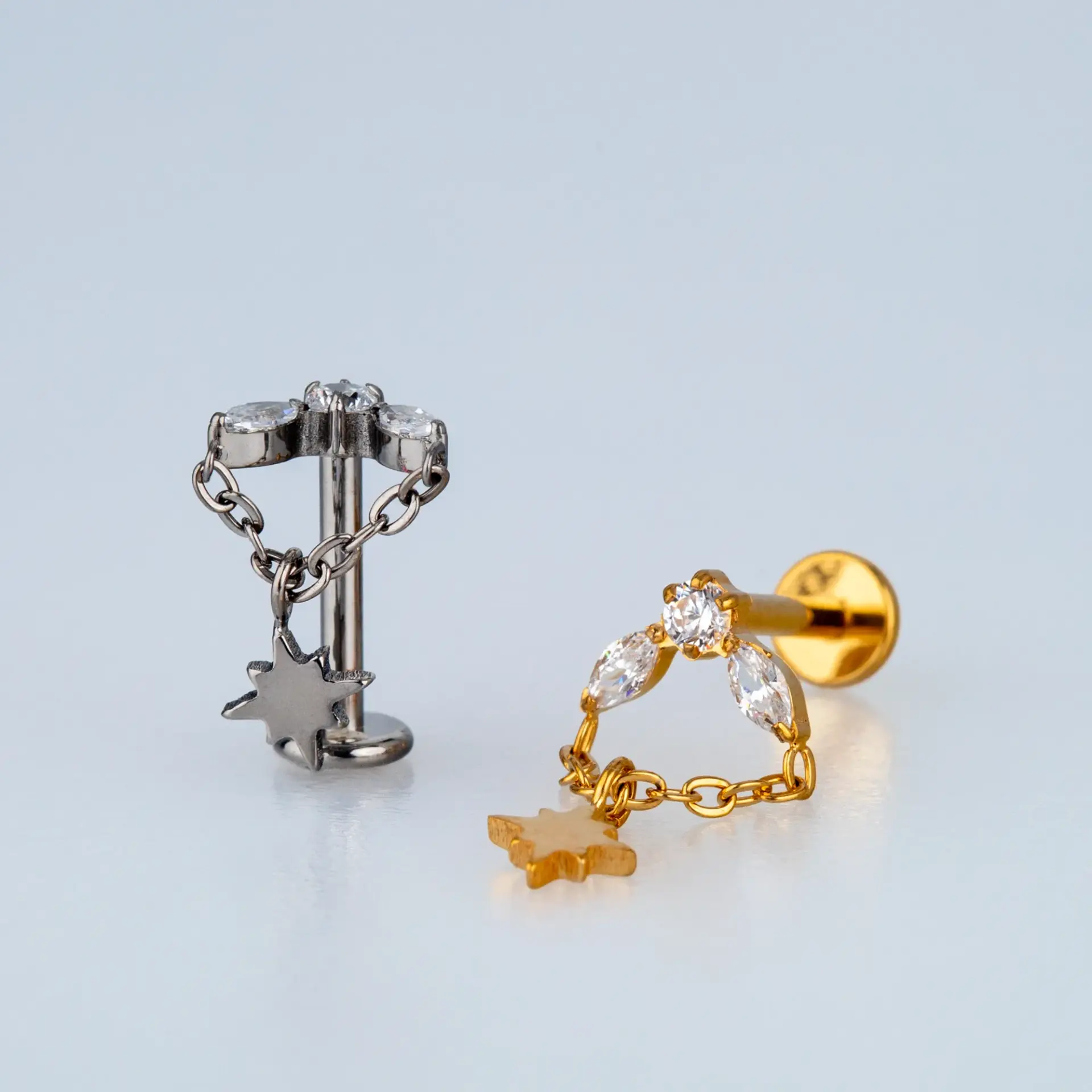 Piercing G23 Titanyum Zincirli Tragus Helix