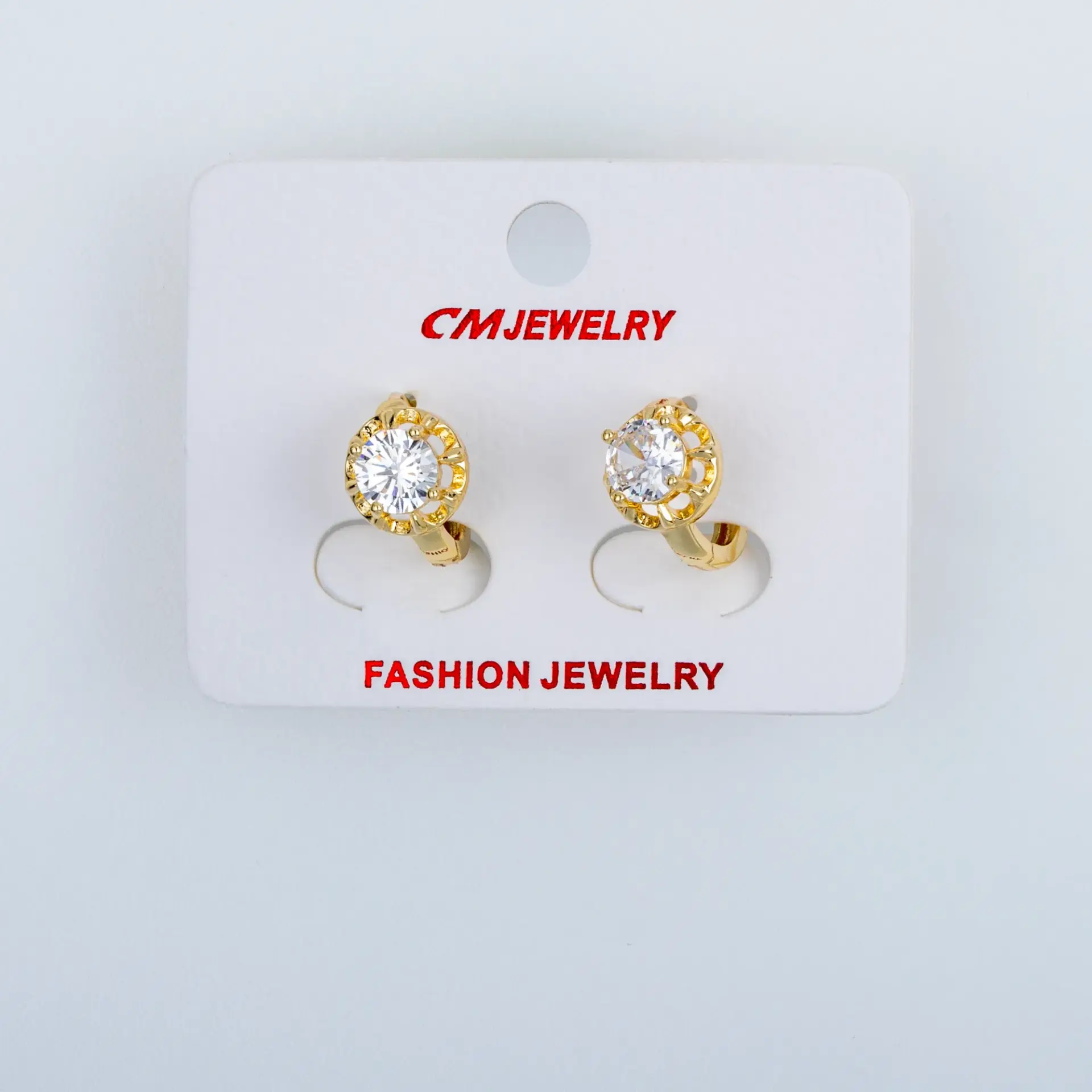 CM Jewelry 14K Kaplama Tırnaklı Halka Küpe
