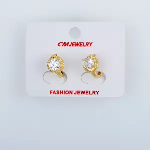 CM Jewelry 14K Kaplama Tırnaklı Halka Küpe