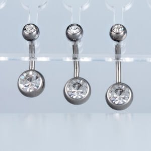 Piercing Titanyum Göbek 8-10-12mm Bar silver Renk ilk delim