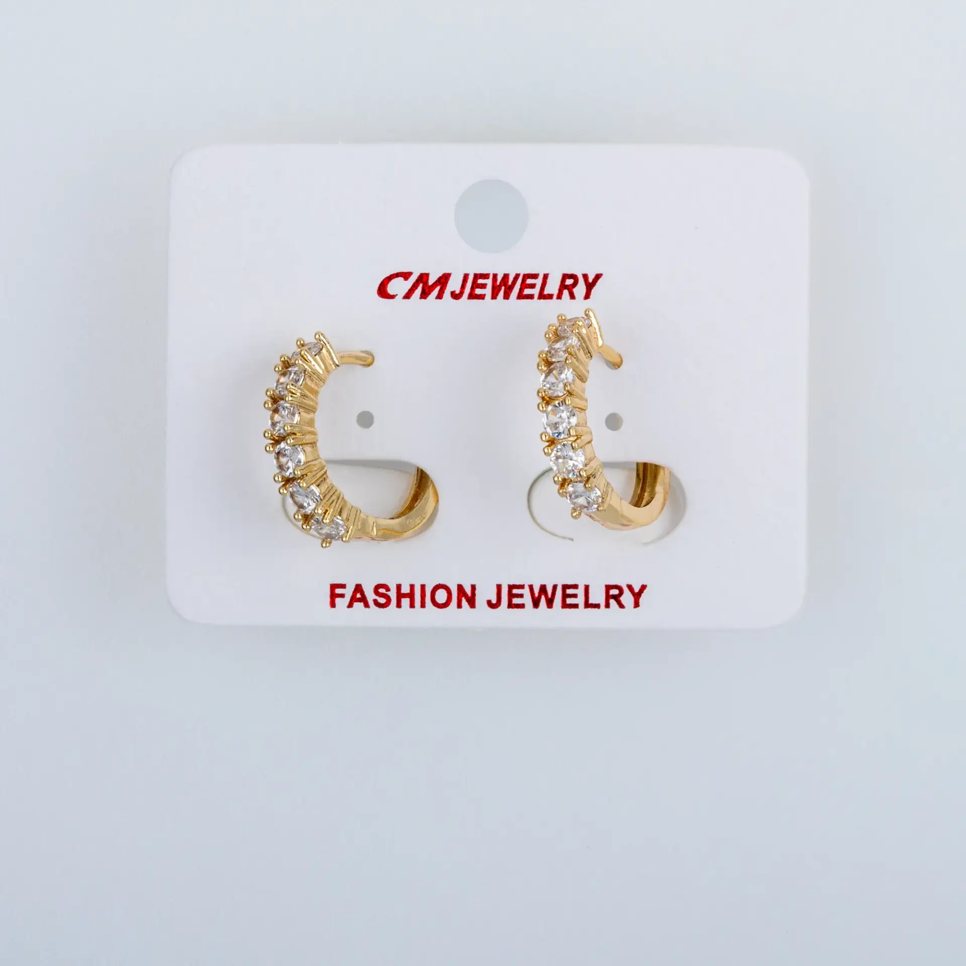 CM Jewelry 14K Kaplama Tırnaklı Halka Küpe