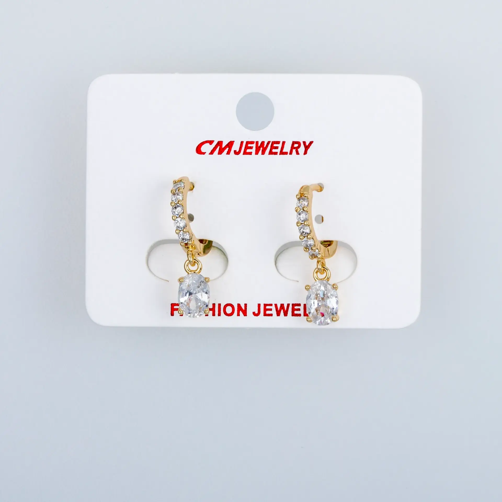 CM Jewelry 14K Kaplama Tırnaklı Halka Küpe