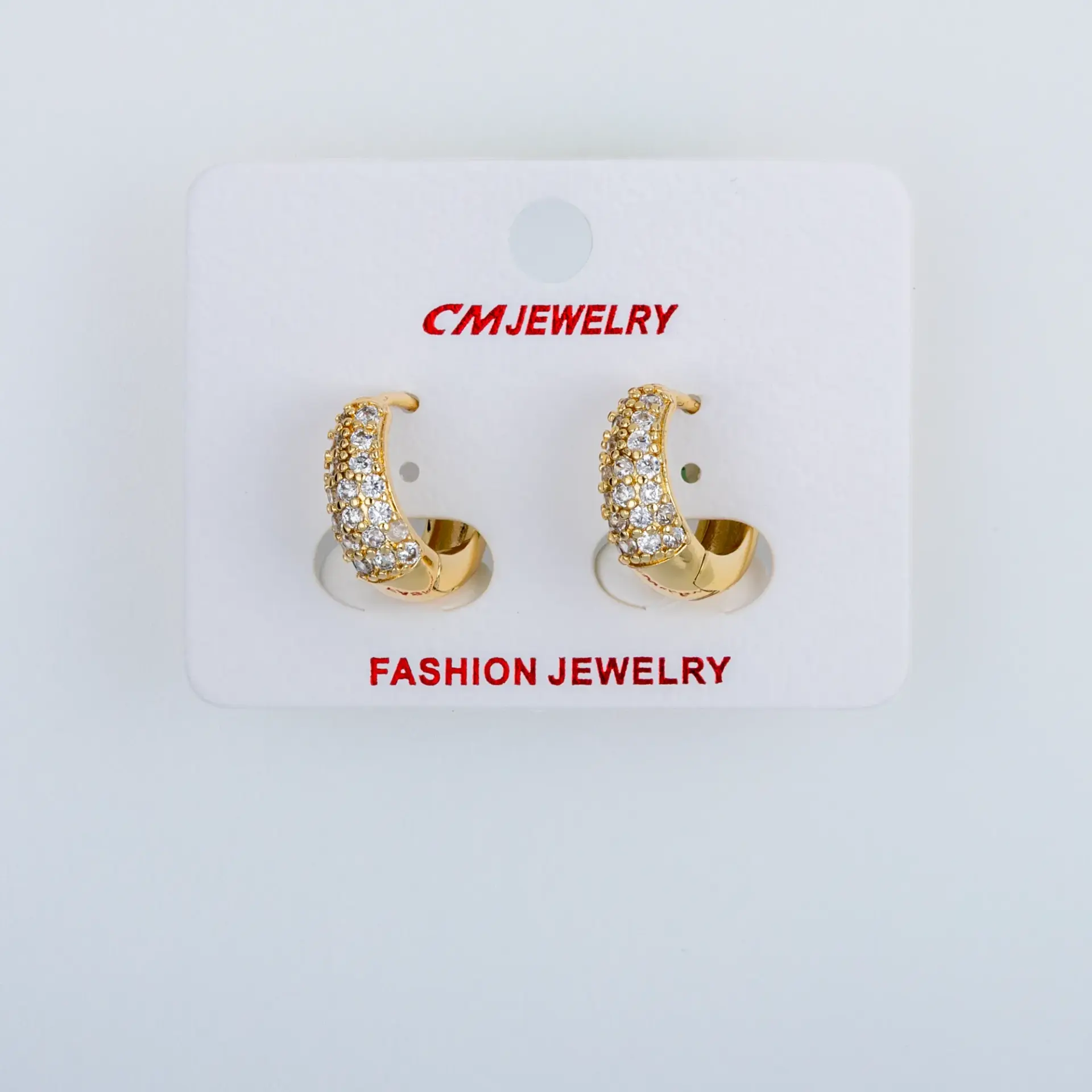 CM Jewelry 14K Kaplama Tırnaklı Halka Küpe