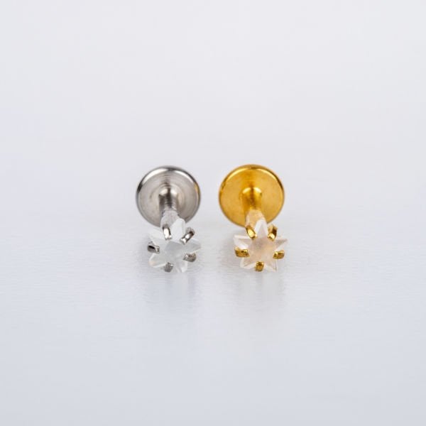 Toptan Piercing Labret 3mm Yıldız Taş