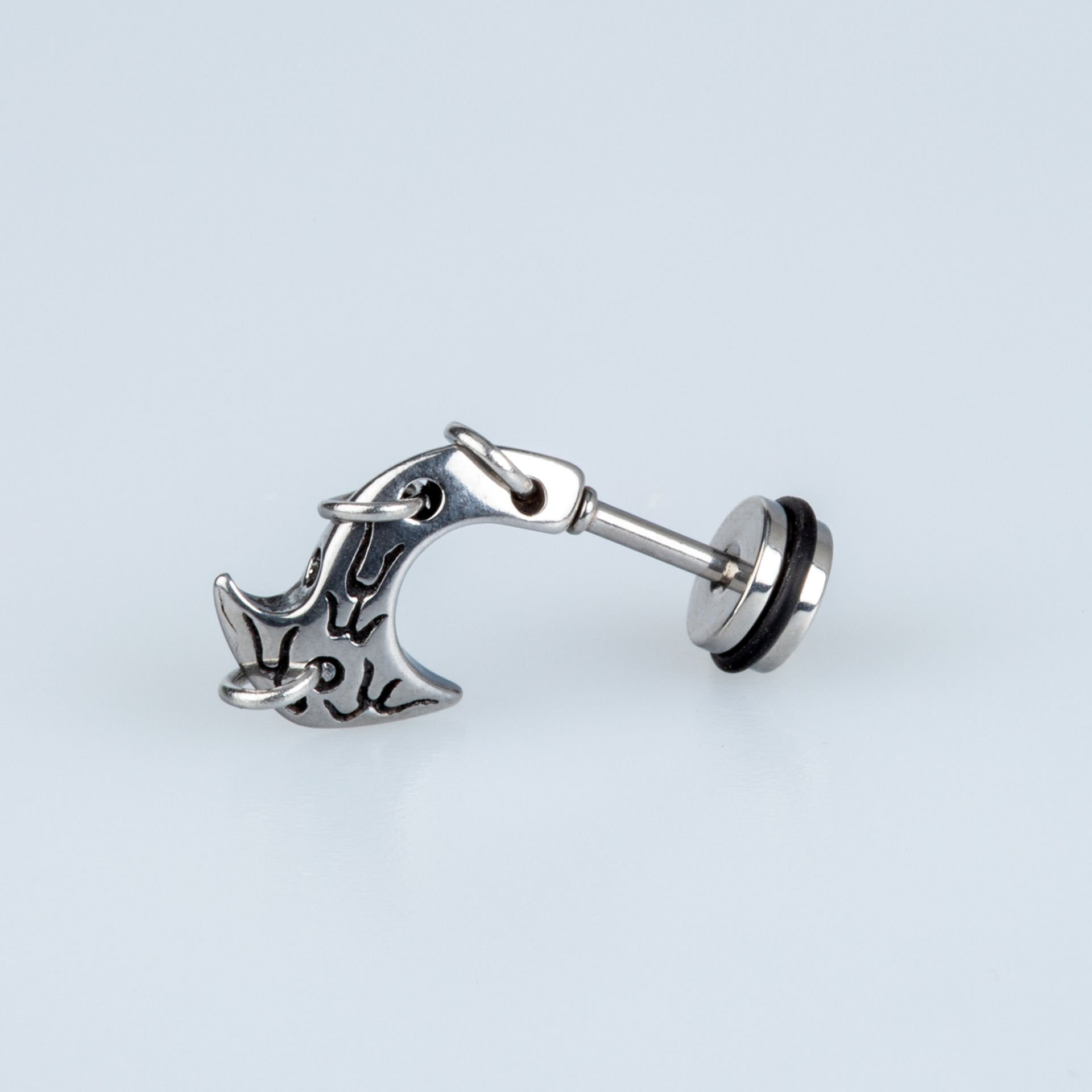 Steel Earring Gothic Ax - Single