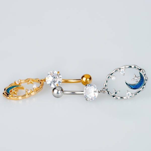Piercing Göbek Ay Yıldız