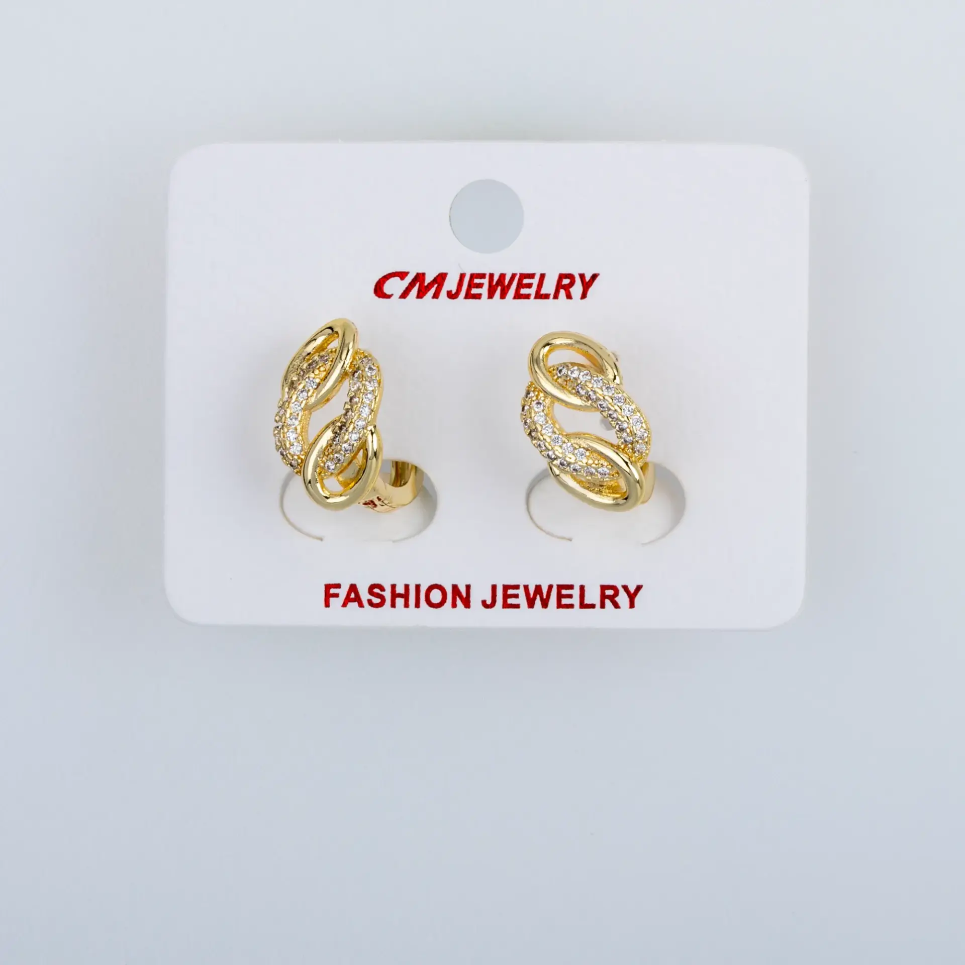 CM Jewelry 14K Kaplama Tırnaklı Halka Küpe