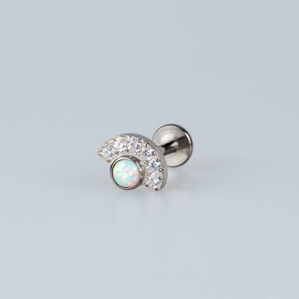 Piercing Titanium Tragus Opal White
